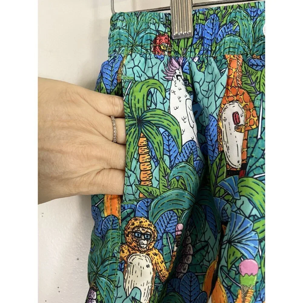 Boardies Swim Shorts 9 Blue Trunks‎ Travel Classic Beach Preppy Lion Colorful